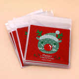 100pcs Hot Christmas Style Cookies Bags 10x10+3cm Plastic Bags