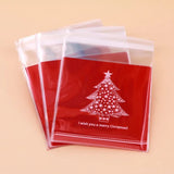 100pcs Hot Christmas Style Cookies Bags 10x10+3cm Plastic Bags