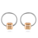 Austrian Crystal Forever Stud Earrings 925 Silver Lucky Gift
