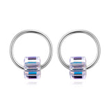 Austrian Crystal Forever Stud Earrings 925 Silver Lucky Gift