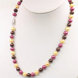 8mm South Sea Multicolor Shell Pearl Necklace 18"