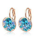 Round Stone Earrings Jewelry Rose Earring For Woman Party Wedding Gift