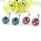 Round Stone Earrings Jewelry Rose Earring For Woman Party Wedding Gift