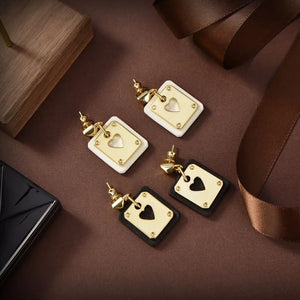 Vintage Poker Card Earrings Stud Metal Playing Card Party Pendientes