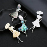 Bohemian Mother of Pearl Abalone Shell Pendant Brooch