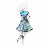 Bohemian Mother of Pearl Abalone Shell Pendant Brooch