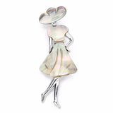 Bohemian Mother of Pearl Abalone Shell Pendant Brooch