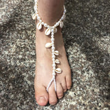 Boho Pearl & Cowries Shell Anklet Statement Holiday Accessory