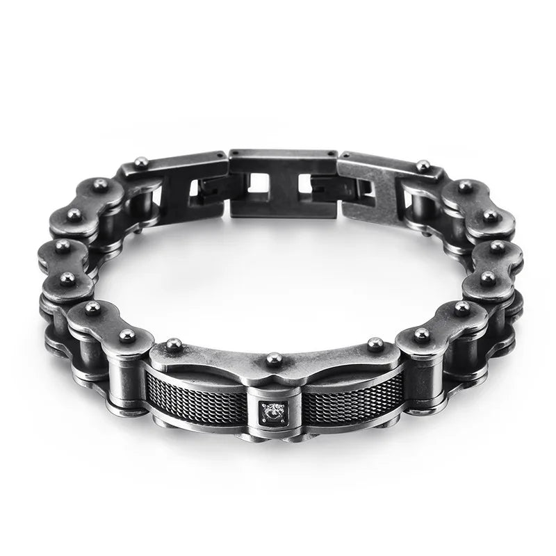 Hot Titanium Steel Men's Bracelet Motorcycle Chain Jewelry