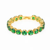 4mm Colourful Brass CZ Tennis Bracelet with Red Purple Green Stone for Men Women