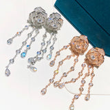 925 Silver Flowers Stud Earring for Women Party Gifts