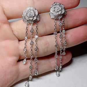 925 Silver Flowers Stud Earring for Women Party Gifts
