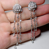 925 Silver Flowers Stud Earring for Women Party Gifts