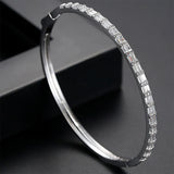 Men's Wedding Bangle with Cubic Zirconia
