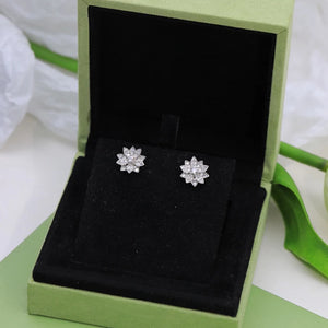 925 Sterling Silver 3-Leaf Flower Earrings Luck Clover Wedding Party Jewelry