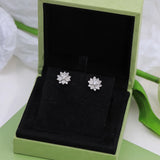 925 Sterling Silver 3-Leaf Flower Earrings Luck Clover Wedding Party Jewelry