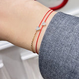 925 Sterling Silver Red Round Bracelet Praty Wedding Jewelry for Women