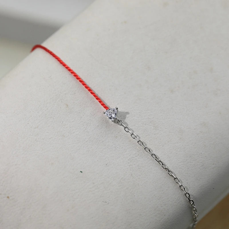 925 Sterling Silver Red Round Bracelet Praty Wedding Jewelry for Women