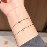 925 Sterling Silver Red Round Bracelet Praty Wedding Jewelry for Women