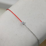 925 Sterling Silver Red Round Bracelet Praty Wedding Jewelry for Women