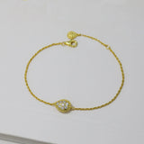 925 Silver Bracelet Water Drop Flower Praty Wedding Jewelry