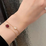 925 Silver Bracelet Water Drop Flower Praty Wedding Jewelry
