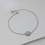 925 Silver Bracelet Water Drop Flower Praty Wedding Jewelry