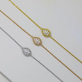 925 Silver Bracelet Water Drop Flower Praty Wedding Jewelry