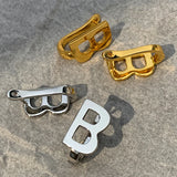 Hot Brands Classic Letter Silver Earrings Ear Clip For Women Top Famous Jewelry