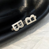 Hot Brands Classic Letter Silver Earrings Ear Clip For Women Top Famous Jewelry
