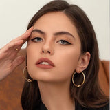 18K Large Round Knot Hoop Earrings Women's Jewelry