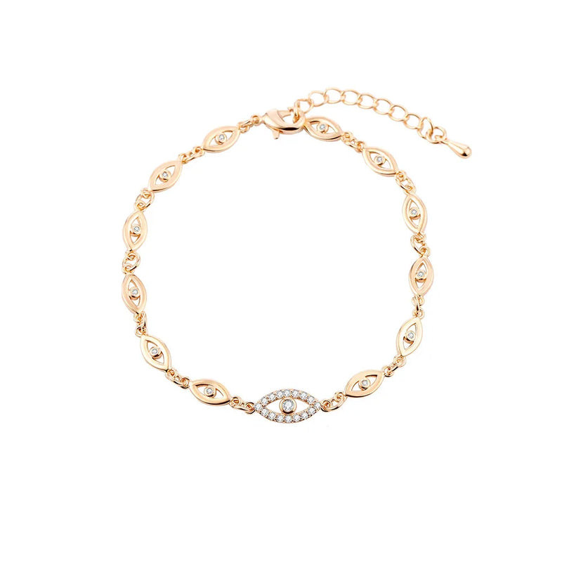 Silver Evil Eyes Charm Bracelet for Women