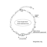 Silver Evil Eyes Charm Bracelet for Women