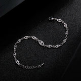 Silver Evil Eyes Charm Bracelet for Women