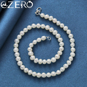 925 Silver Wild Pearl Chain Necklace 16/18/20 Inches Wedding Jewelry