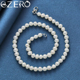 925 Silver Wild Pearl Chain Necklace 16/18/20 Inches Wedding Jewelry
