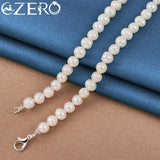 925 Silver Wild Pearl Chain Necklace 16/18/20 Inches Wedding Jewelry