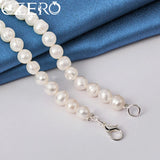 925 Silver Wild Pearl Chain Necklace 16/18/20 Inches Wedding Jewelry