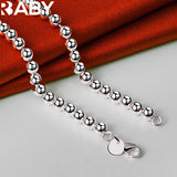 925 Silver Smooth Beads Ball Chain Necklaces Wedding Jewelry