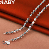 925 Silver Smooth Beads Ball Chain Necklaces Wedding Jewelry