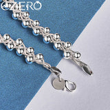 925 Sterling Silver Braided Beads Chain Bracelet Wedding Party Jewelry