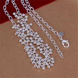 925 Silver Bracelet Necklace Set Fringe Beads Party
