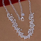 925 Sterling Silver Fringe Line Bracelet Necklace Set