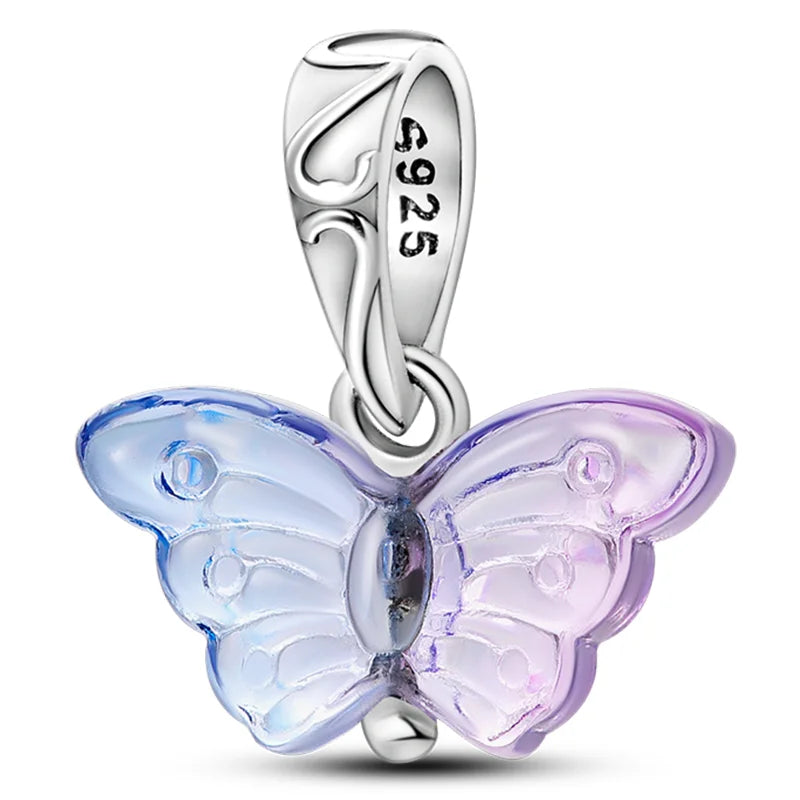 925 Silver Butterfly Dog Chameleon Charm Bead for Bracelet Necklace