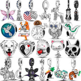 925 Silver Butterfly Dog Chameleon Charm Bead for Bracelet Necklace