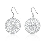 925 Silver Carved Star Earrings High Jewelry
