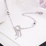 925 Sterling Silver Heart Bracelet Tassel Charm for Women