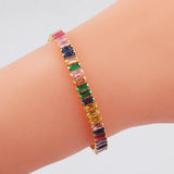 Hot Charm Tennis CZ Zircon Rainbow Bracelet For Women