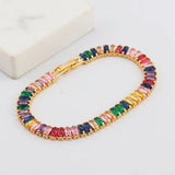 Hot Charm Tennis CZ Zircon Rainbow Bracelet For Women