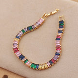 Hot Charm Tennis CZ Zircon Rainbow Bracelet For Women